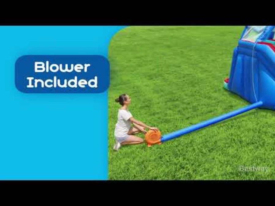 Bestway H2Ogo! Mega Inflatable Water Park for Kids - 8'10" Waterfall Waves Outdoor Play Center