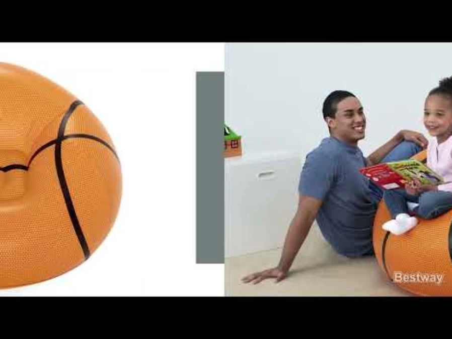 Bestway Inflatable Kids Basketball Chair - Portable Beanless Seat for Indoor & Outdoor Use